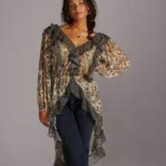 Anthropologie Tops - Let Me Be Sheer Femme Maxi Button Down